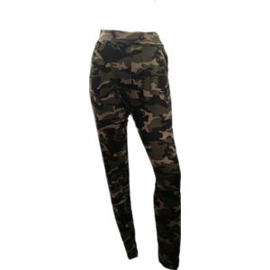 Dames - Legging - Camouflage Groen - Maat L-XL 40-42