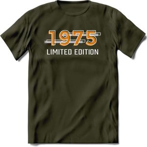 1975 Limited Edition T-Shirt | Goud - Zilver | Grappig Verjaardag en Feest Cadeau Shirt | Dames - Heren - Unisex | Tshirt Kleding Kado | - Leger Groen - XXL