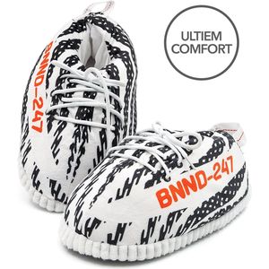 AC EasyWay® - Sneaker Sloffen - Wit - Zwart - Gestreept - Zebra - One Size - Fits All - Comfy - Unisex - Yeezy Stijl - Jordan Stijl - Sloffen