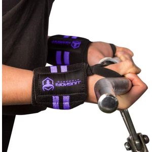 Wrist Wraps voor Vrouwen - 12"" Professionele Grade met Duim Loops - Polsondersteuning Brace en Compressie voor Cross Training Gewichtheffen Powerlifting Krachttraining - Zwart/Paars wrist wraps