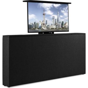 Bedonderdeel - Soft bedden TV-Lift meubel Voetbord - Max. 43 inch TV - 180 breed x85x21 - lederlook zwart
