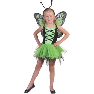 Vlinder Kostuum | Groene Vlinder Villeintje | Meisje | 8 - 12 jaar | Carnaval kostuum | Verkleedkleding
