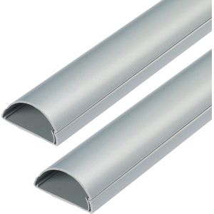 Moulure Décorative Demi-Cercle 50x25mm 1M5025A-2PK - Goulotte Électrique Cache-Câble 2x1m Effet Aluminium