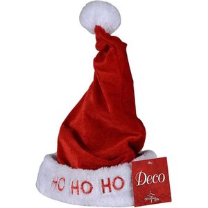 Oneiro’s luxe Kinder-kerstmuts met lichtjes en veer - kerstkleding – kerstboom - feestdagen - winter - verlichting - binnen - buiten – sfeer