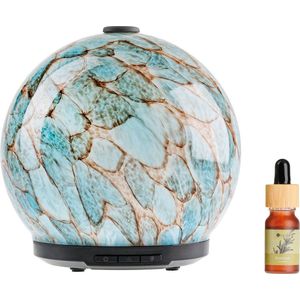 Whiffed Marble® Luxe Aroma Diffuser - Incl. Etherische olie - Rozemarijn - Geurverspreider met Glazen Design - 8 uur Aromatherapie - Tot 80m2 - Essentiële Olie Vernevelaar & Diffuser