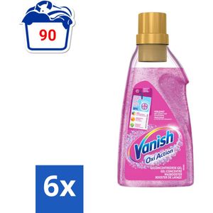 Vanish Oxi Action - Vlekkenverwijderaar Gel - Zonder Bleek - Gekleurde Was - 15 Wasbeurten - Voordeelverpakking - 6 stuks