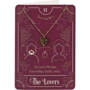 Something Different - The Lovers Tarot Necklace Card Ketting - Met kaart - Goudkleurig