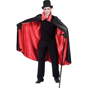 Funny Fashion Halloween verkleed cape - zwart/rood - Carnaval kostuum/kleding