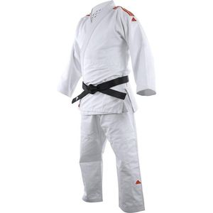 Adidas Judopak J650 Contest Wit/Rood 150cm