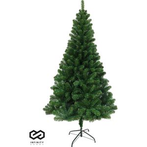 Infinity Goods Kunstkerstboom - 240 cm - Realistische Kunststof Kerstboom - Metalen Standaard - Zonder Verlichting - Groen