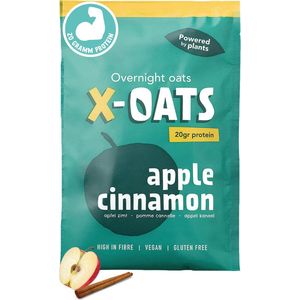 X-OATS-LEKKERE ONTBIJTSHAKE-hoog in proteïne, laag in suiker| 8x 70gr overnight oats shake |vegan en glutenvrij|| maaltijdvervanger| afslanken| gezond & heerlijk ontbijt/maaltijd| snel & makkelijk te bereiden| 1 smaak-8-pack [8x appel/kaneel]