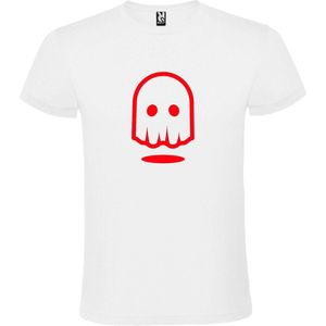 Wit T-shirt ‘Spookje’ Rood maat XXL
