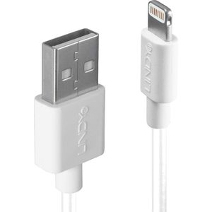 LINDY USB-kabel USB 2.0 USB-A stekker, Apple Lightning stekker 0.50 m Wit 31325