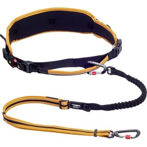 Rogz Air Tech Sport Riem & Lijn Zwart&Oker - Hondenhalsbandset - S/M