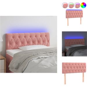 vidaXL Hoofdeinde Fluwelen LED-strip - Roze 100x7x78/88 - Verstelbaar - Bedonderdeel