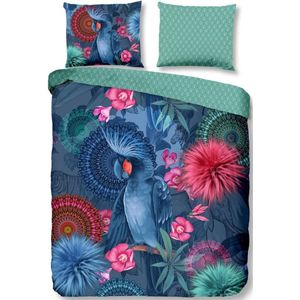 HIP Dekbedovertrek ""mandalas, bloemen en een blauwe papegaai"" - Multi - (140x200/220 cm) - Katoen Satijn