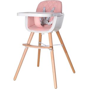 Kinderstoel - Eetstoel - Hout - Pink - Roze - Gordel Stoel - Kinder - Stoel - tot 20Kg