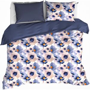 De Witte Lietaer Dekbedovertrek Veronica Mood Indigo - Hotelmaat - 260 x 240 cm - Katoen Flanel