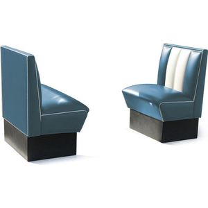 Bel Air Dinerbank Single Booth HW-70 Blauw