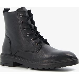 Hush Puppies leren dames veterboots zwart - Maat 38