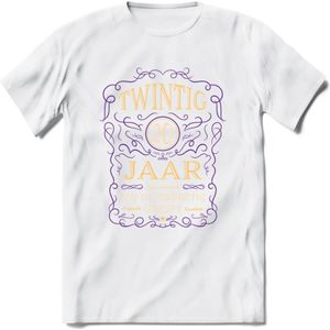 20 Jaar Legendarisch Gerijpt T-Shirt | Paars - Ivoor | Grappig Verjaardag en Feest Cadeau Shirt | Dames - Heren - Unisex | Tshirt Kleding Kado | - Wit - M