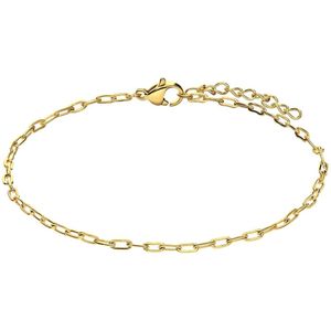 Lucardi Dames Stalen goldplated armband closed forever 2mm - Armband - Staal - Goud - 19 cm