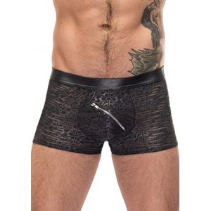 Male Power - Erotisch Heren Ondergoed - Boxershort Met Rits - Zwart/grijs - Xl