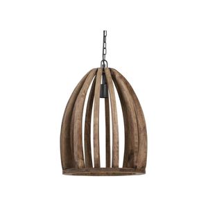 LM-Collection Laurel Hanglamp - 47x47x65cm - E27 - Bruin - Hout - hanglampen eetkamer, hanglamp zwart, hanglampen woonkamer, hanglamp slaapkamer, hanglamp kinderkamer, hanglamp rotan, hanglamp hout, hanglamp industrieel