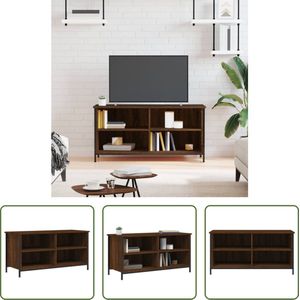 The Living Store TV-kast - bruineiken - 100 x 40 x 50 cm - ijzeren poten