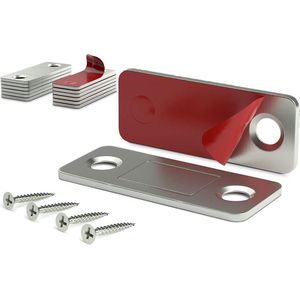 Zelfklevende magnetische snapper - houdkracht 8 kg - set van 6 - roestvrij staal - ultradun - meubelmagneten - deur magneetsluiting - magneethouder kastdeur - goede grip