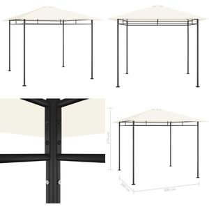 vidaXL Prieel 180 g/m² 3x3x2,7 m crèmekleurig - Prieel - Priëlen - Prieëlen - Tuinprieel