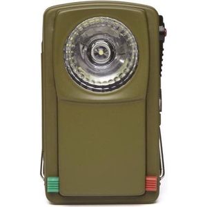 Kikkerland - Huckleberry Morse Code Zaklamp - Leer de morse codes - Verwisselbare filters: groen en rood - Duurzame metalen behuizing