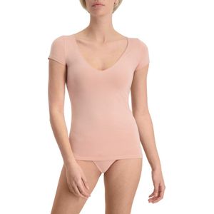 Noshirt Nature - Vrouwen Ondershirt - Short Sleeve - Diepe V-Hals - Duurzaam - Tencel - Rose - Maat XL