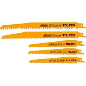 Tolsen Reciprozaagbladen - 12-delig - Geschikt voor hout, metaal, kunststof - 228 mm - 152 mm