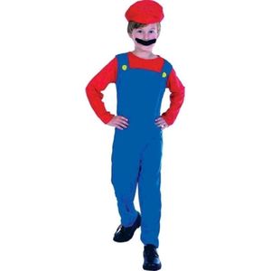 Loodgieter Mario kostuum voor kinderen 122-134 (7-9 jaar)