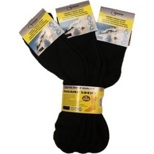 24 paar Thermo sokken zwart in maat 43-46 - Warmte sokken voor koude voeten - thermosokken