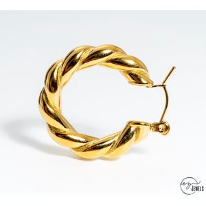 OZ Jewels – Gevlochten Oorringen – 18K Verguld – Vrouwen