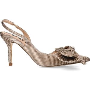 Sacha - Dames - Gouden metallic slingback pumps met strik - Maat 42