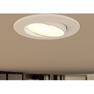 PRIOS - LED downlight - 1licht - aluminium, kunststof - H: 7.15 cm - wit - Inclusief lichtbron