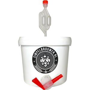 SIMPELBROUWEN® - Brouwemmer 5 Liter - Waterslot - Thuisbrouwpakket - Bierbrouwpakket - Zelf bier brouwen pakket - Startpakket - Gadgets Mannen - Cadeau - Cadeau voor Mannen en Vrouwen - Bier - Verjaardag - Cadeau voor man - Verjaardag Cadeau Mannen