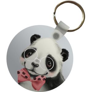 Sleutelhanger - Panda - Kinderen - Strik - Plastic - Rond - Uitdeelcadeautjes