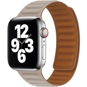 Geschikt voor Apple Watch -horlogebandje- echt leer-modern ribbel design-maat 38/40/41mm- magnetische sluiting