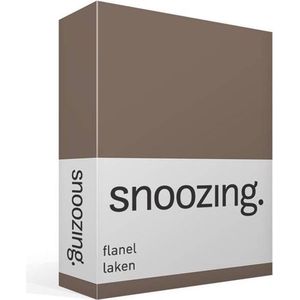 Snoozing - Flanel - Laken - Tweepersoons - 200x260 cm - Bruin