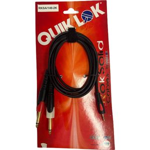 Quiklok Professionele Audio Kabel - 2x Mono Jack naar Mini Jack - 2 Meter