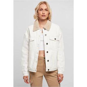 Urban Classics - Oversized Sherpa denim Jacket - XL - Gebroken wit