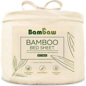 Bamboe Hoeslaken | 1-Persoons Eco Hoeslaken 90cm bij 190cm | Ivoor | Luxe Bamboe Beddengoed | Hypoallergeen Hoeslaken | Puur Bamboe Viscose Rayon Hoeslaken | Ultra-ademende Stof | Bambaw