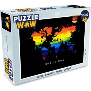 Puzzel Wereldkaart - Pride - Liefde - Legpuzzel - Puzzel 1000 stukjes volwassenen