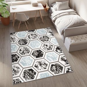 Tapiso Baby Vloerkleed Grijs Blauw Modern Kinderkamer Tapijt Maat- 200x300