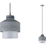 Neordic Helin hanglamp max. 1x20W E27 grijs/satijn 230V beton/glas