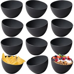 Set van 12 Mueslischaaltjes | Onbreekbare Soepkommen | 750 ml Dessertschalen | Kom en Schalen Set (Antraciet-Zwart) Schalen set